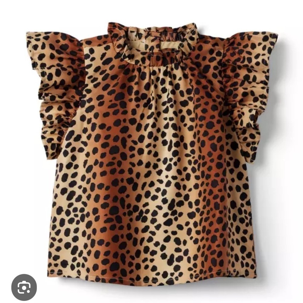 Janie & Jack Leopard Print Kids Top Girls 10